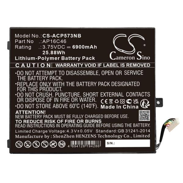 Battery for Acer Interruptor SW5-017-17BU - Image 2