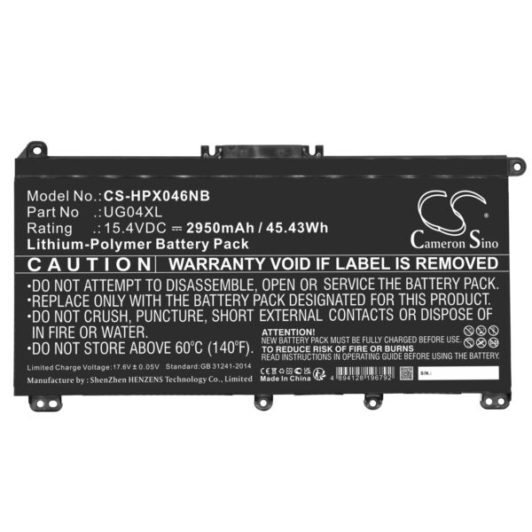 Battery for HP 996QA166H
HSTNN-IB9B
L71493-1C1
L71607-005
UG04046XL
UG04XL - Image 2
