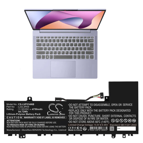 Battery for Lenovo IdeaPad Slim 5 14ABR8 82XE0001RK - Image 2