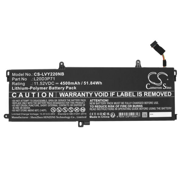 Battery for Lenovo ThinkPad X13 Yoga G2 20W8001JCK - Image 2