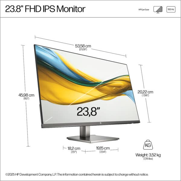 HP Series 5 Pro 23.8” FHD Monitor (524da)_Dimensions