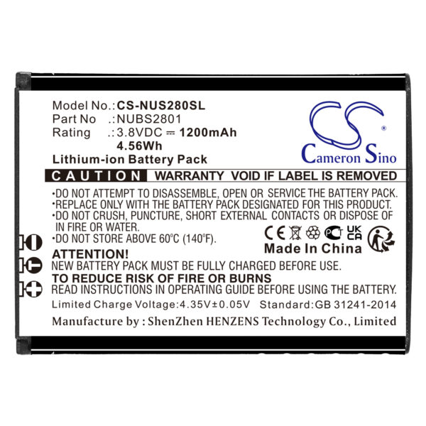 Battery for NUU Mobile F4L 4G LTE - Image 2