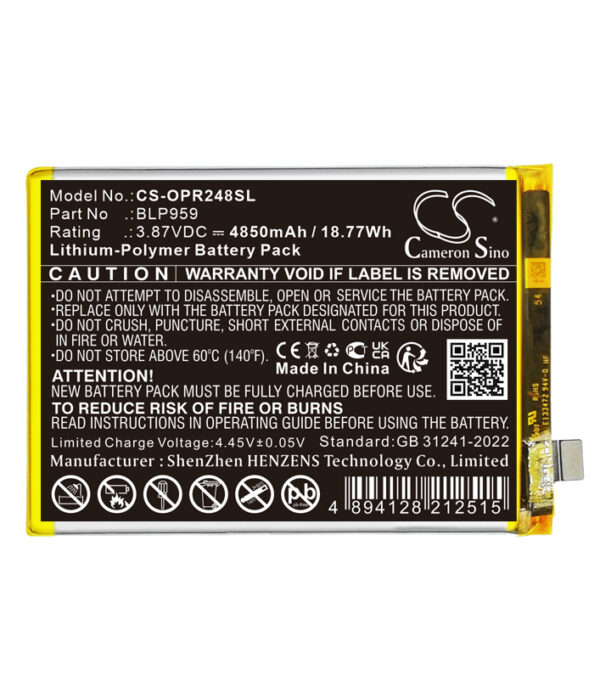 Battery for OPPO CPH2481