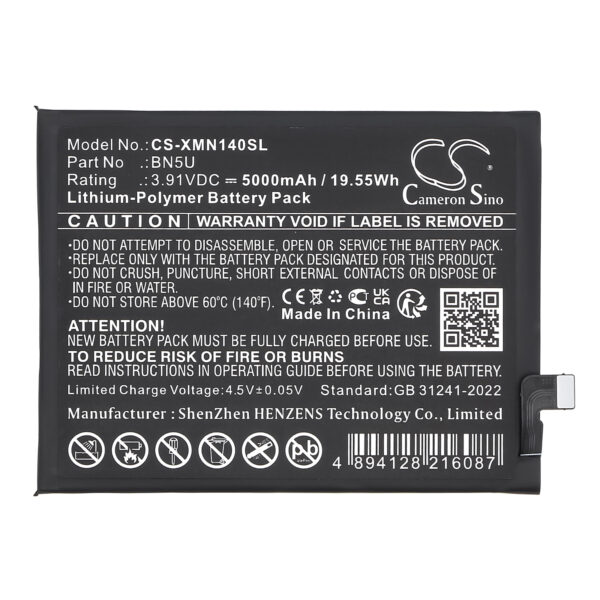 Battery for Redmi Note 14 5G - Image 2