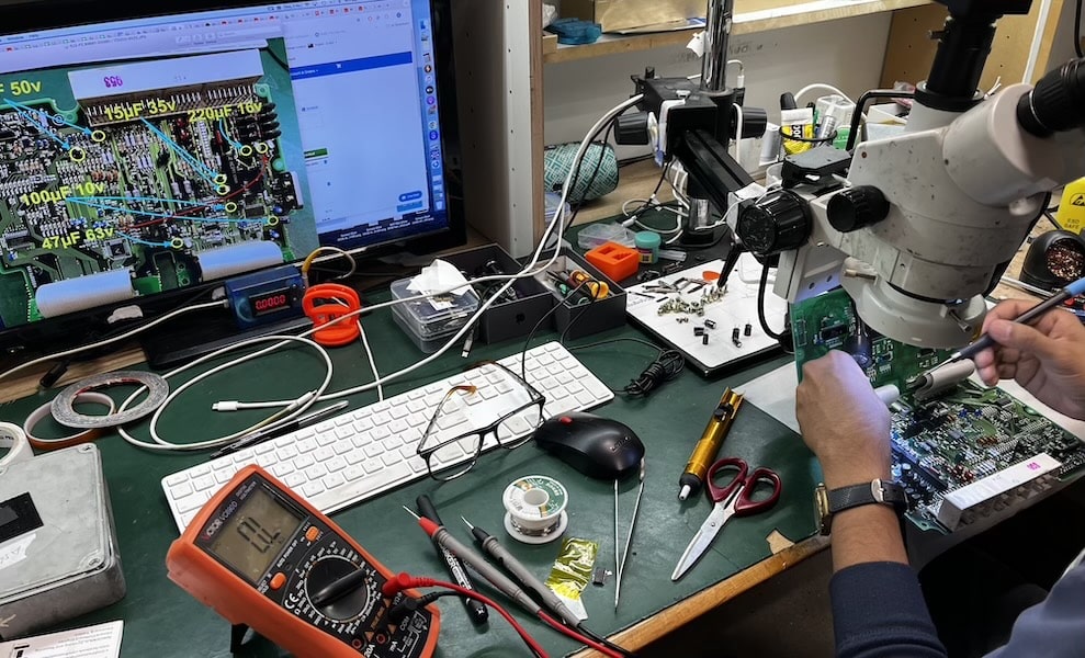 ECU bench testing and repair in progress at DRG Auto